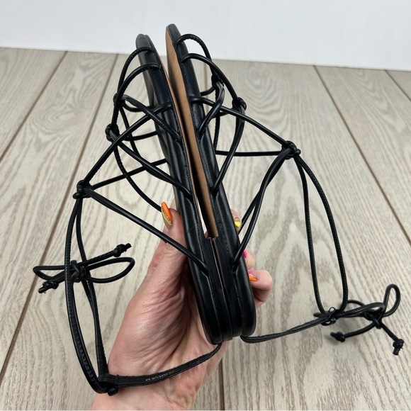 VINCE Women's Kenna Leather Strappy Knotted Flat Sandals EUR 36/US 6M Black $280 - Picture 7 of 13